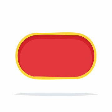 Red Oval Button with Yellow Border