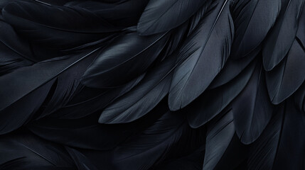Obraz premium Black feather close-up - Generative AI