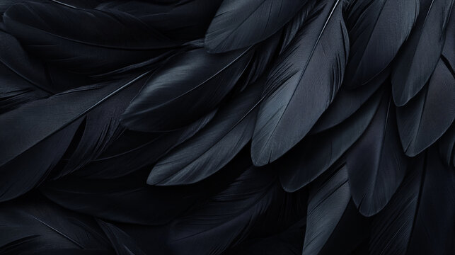 Black feather close-up - Generative AI