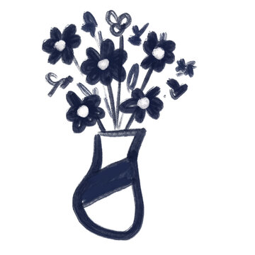 Hand Drawn Flower in a Pot Doole