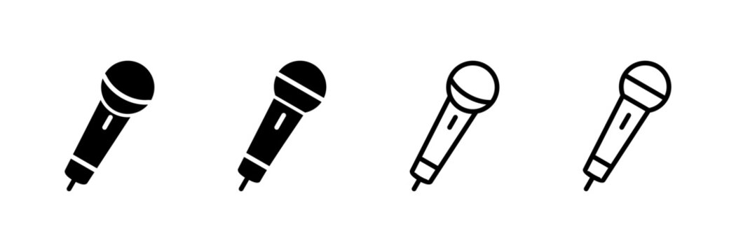 Microphone icon symbol for apps and websites. karaoke sign and symbol