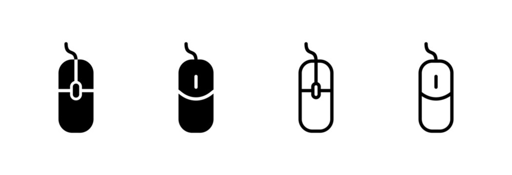 Mouse icon symbol for apps and websites. click sign and symbol. pointer icon vector.