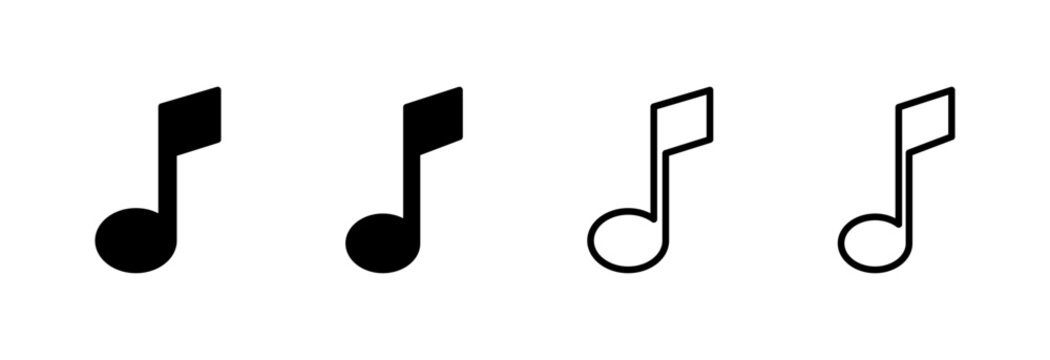 Music icon symbol for apps and websites. note music sign and symbol