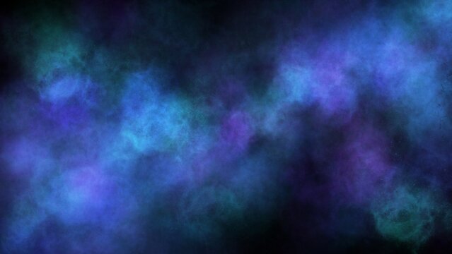 Bright blue and purple nebula smoke with glowing luminous clouds. Energetic, cosmic and uplifting abstract background perfect for digital art, events, wellness, and creative visuals