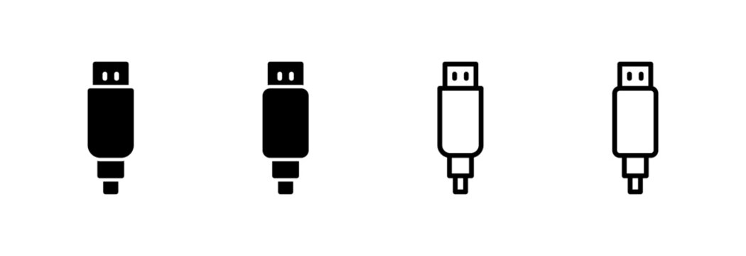 Usb icon symbol for apps and websites. usb charging. Flash disk sign and symbol. flash drive sign.