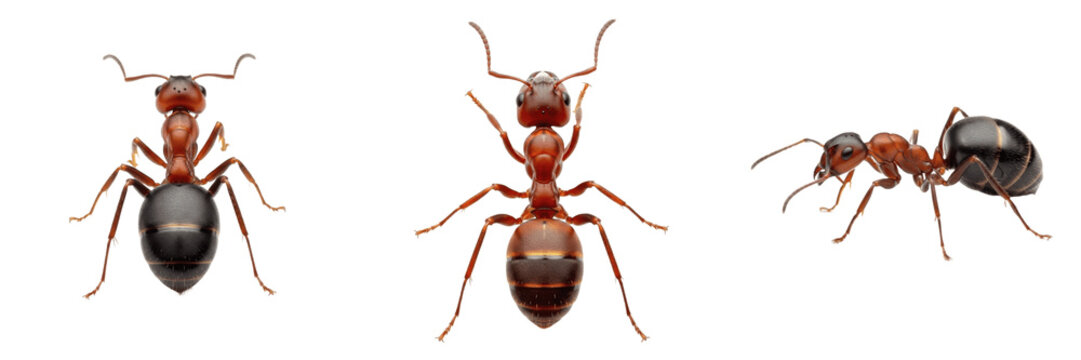 Queen red ant, Myrmica rubra, Formicidae family, binate petiole node reproductive female profile, wing shedding scar mesosoma, polygynous colony foundation tracking orientation profile frame