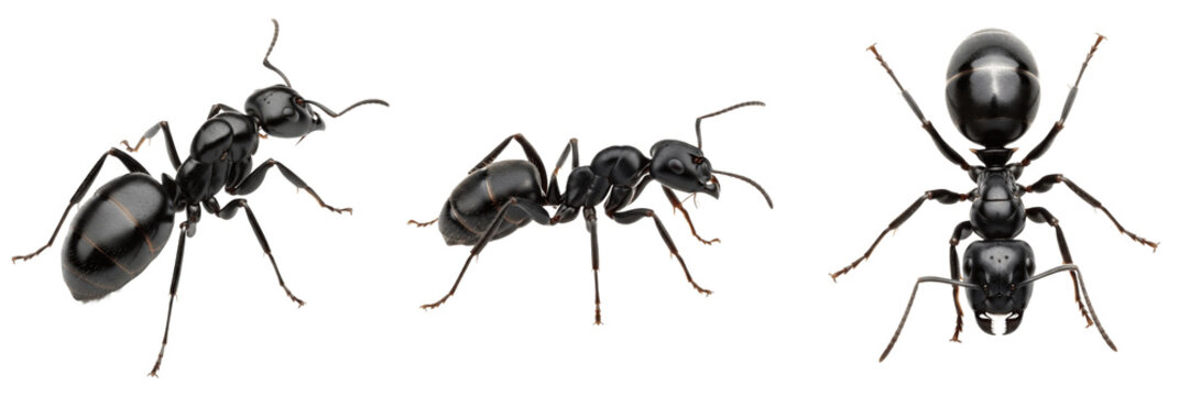 Queen black ant, Lasius niger, Formicidae family, single scale petiole node reproductive female profile, claustral nest chamber founding stance, abdominal physogastry egg production tracking