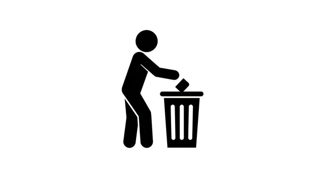 Person throwing away trash in a bin