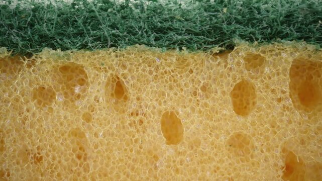 Macro Close Up Of Kitchen Cleaning Sponge Texture