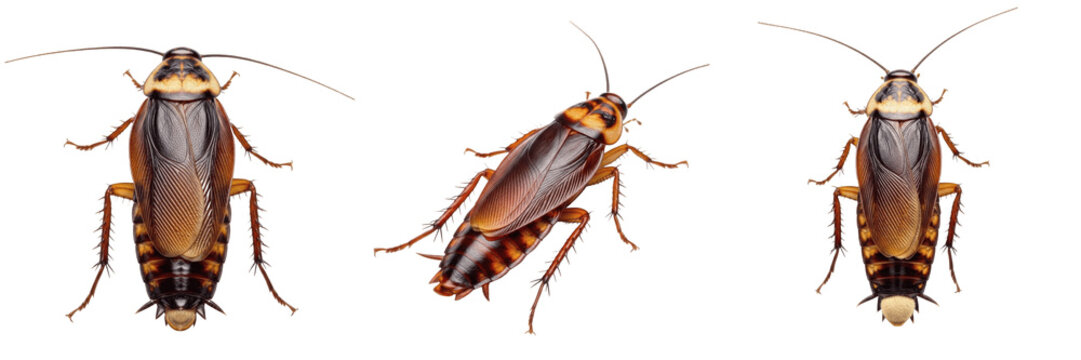 Queen cockroach reproductive female, Periplaneta americana, american cockroach gravid female, ootheca egg case carrier profile, structural feed storage facility contamination vector chart map