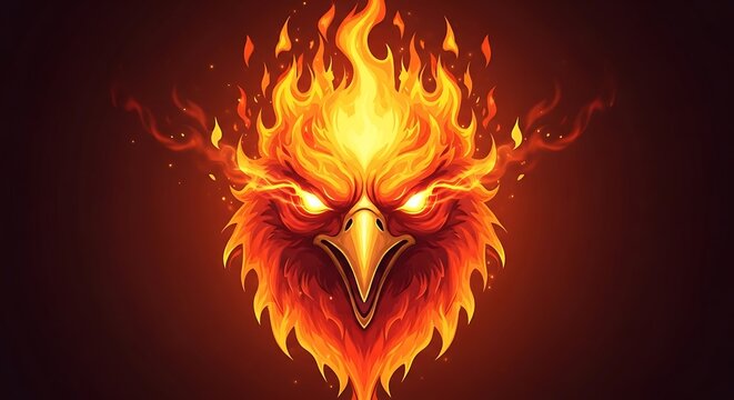 Intense fire flames burning brightly in dark background.