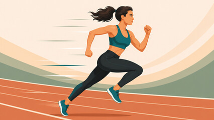 Obraz premium young woman running