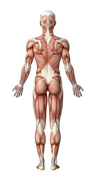 Anatomical illustration of human skeletal and muscular system.