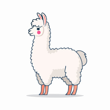 Cute cartoon llama illustration