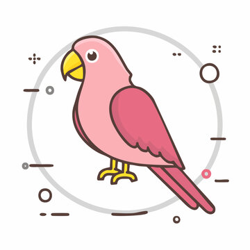 Pink Parrot Illustration