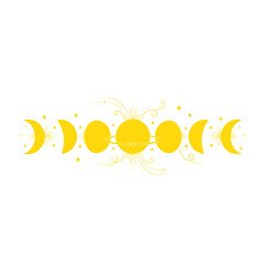 Celestial Phases: Sun, Moon, and Stars © Deni
