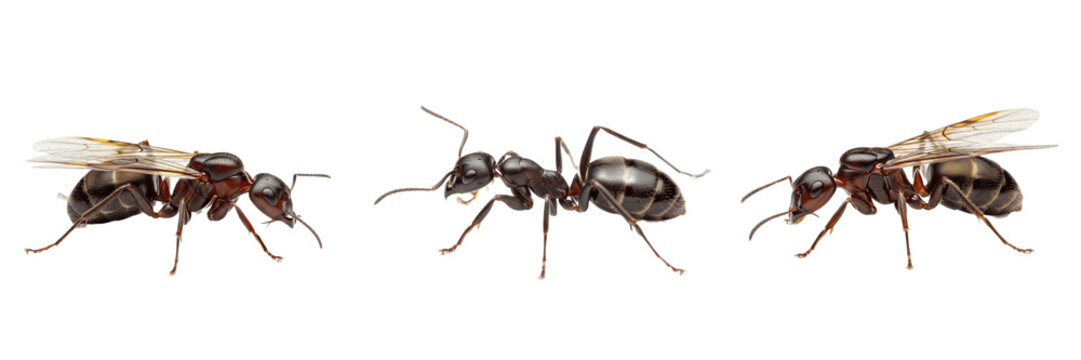 Queen ant crawling, Lasius niger, Formicidae family, black garden ant dealate forward terrestrial propulsion, leg tri-pod gait coordination articulation track, soil nest entry search line