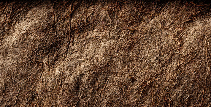 Natural brown coco coir fiber texture background high contrast