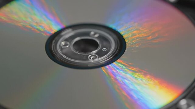 Close-up of a shiny compact disc.