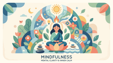 Fototapeta premium Woman practices yoga in lotus position.