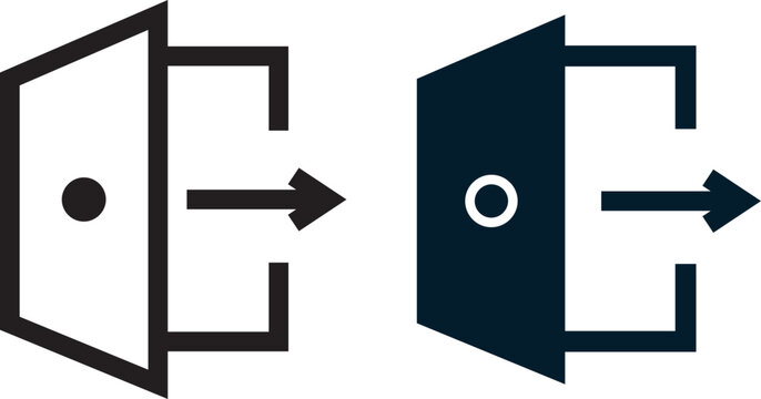 Mobile application button and website design exit icons in a minimalist style