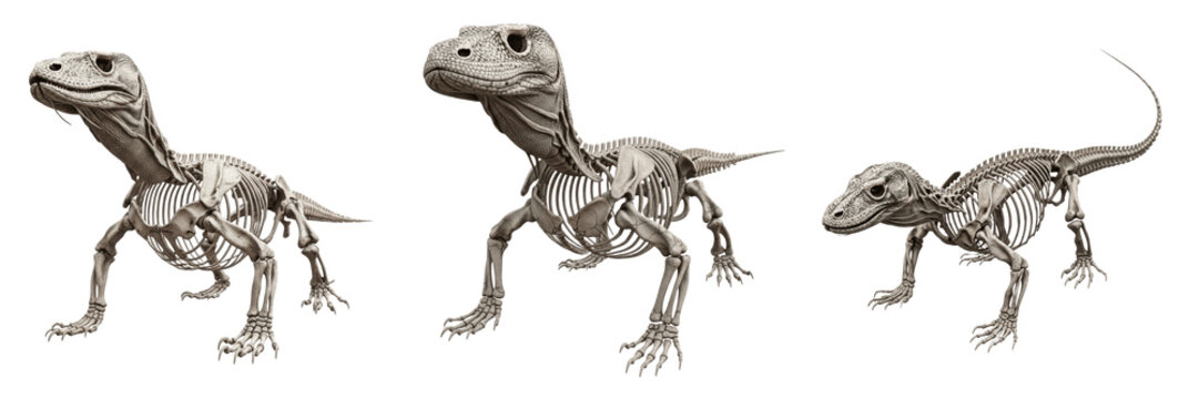 Komodo dragon skeleton, Varanus komodoensis, giant lizard anatomy, realistic bone detail, Varanidae squamata lizard osteology, quadrupedal predatory monitor lizard skeletal alignment profile