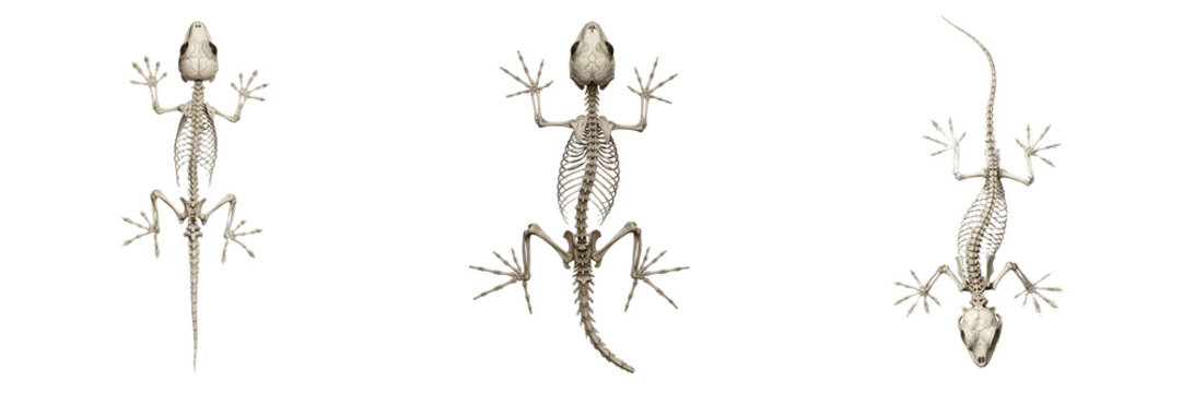 Gecko skeleton, Gekko gecko, wall-climbing pose anatomy, realistic detail, Gekkonidae squamata lepidosauria osteology, expanded scansor phalanx phalanges configuration tracking framework map