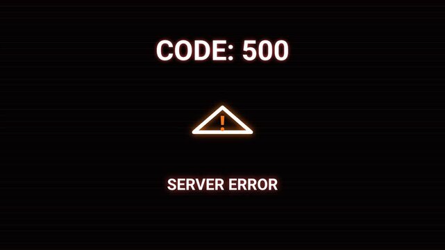 Error message code 500 displayed on dark digital screen with minimalist tech background