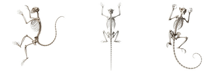 Lemur skeleton, Lemur catta, climbing pose, long tail vertebrae anatomy, Lemuridae strepsirrhini primate osteology, grooming claw toothcomb mandible configuration skeletal framework mapping layout © SmartBee