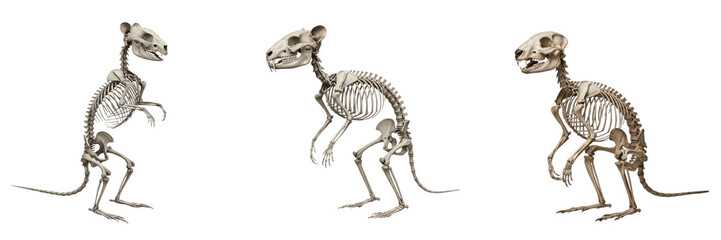 Quokka skeleton, Setonix brachyurus, standing posture, realistic marsupial bones, Macropodidae diprotodontia wallaby osteology, epipubic pelvic structure small macropod framework profiling layout © SmartBee
