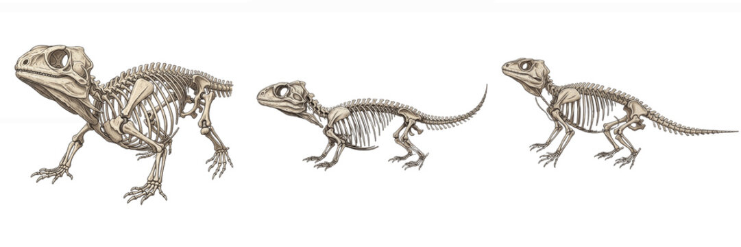 Tuatara skeleton, Sphenodon punctatus, ancient reptile anatomy, scientific illustration, Sphenodontia rhynchocephalia lepidosauria osteology, diapsid skull acrobat teeth gastralia framework map