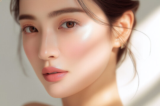 美容, 女性, スキンケア, 化粧品, ビューティー, 若い女性, 美肌, 日本人, アジア人, フェイシャル, メイク, 美容液, 保湿, クリーム, エイジングケア, 美容医療, エステ, 美容クリニック, 肌ケア, ナチュラルメイク, 透明感, ツヤ肌, モデル, 笑顔, ポートレート, クローズアップ, リラックス, 癒し, 健康的, 美白, コラーゲン, ヒアルロン酸, アンチエイジング