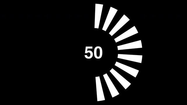 UI 円形プログレスバー（点線） 10秒で100,ウントアップ