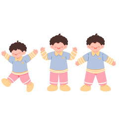Obraz premium Cheerful Tiny Kids Playing Happily
