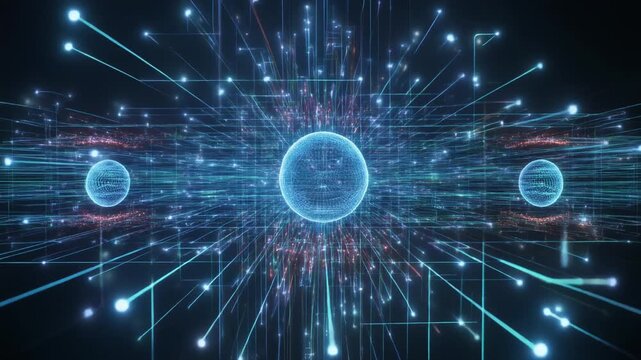 Cinematic Abstract Slow Visualization of Federated Learning Separate Isolated Training Processes Background Video