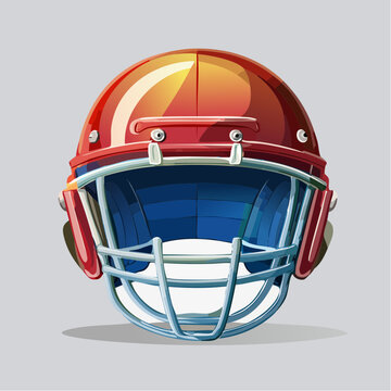Red American Football Helmet