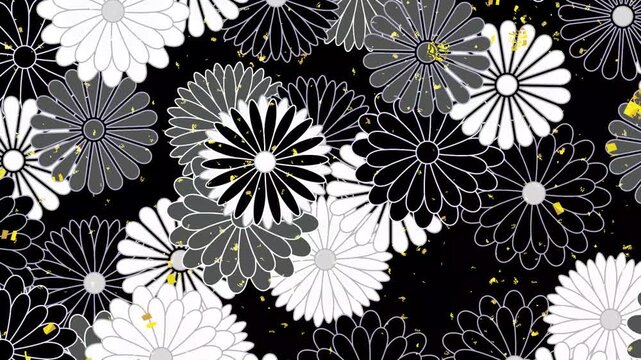 Elegant Traditional Japanese Chrysanthemum Floral Pattern Background