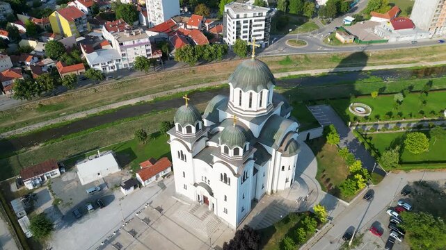 Resurrection of the Lord Serbian Orthodox Cathedral dron shot