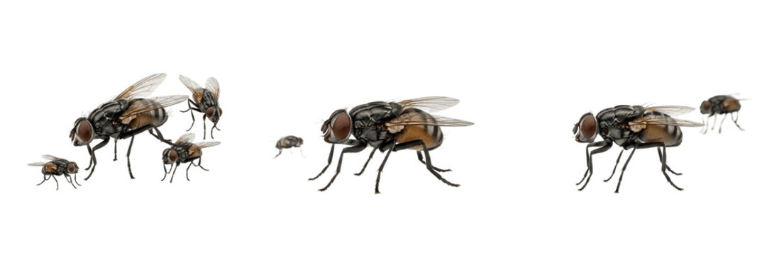 Swarm of cluster flies, Pollenia rudis, Calliphoridae family, sluggish overwintering attic cluster, golden thoracic hairs, earthworm parasitoid lifecycle, domestic farm building tracking