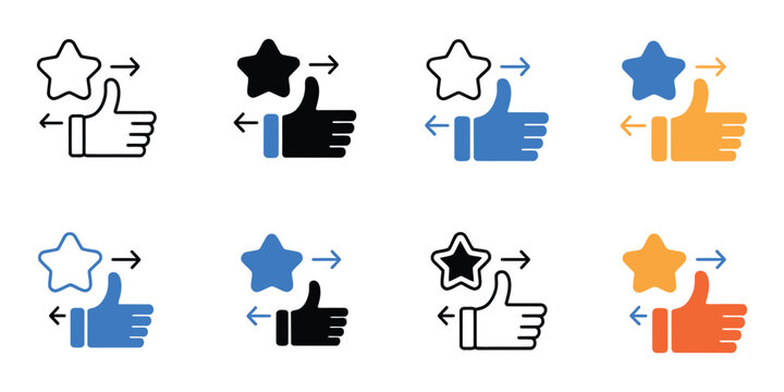 Feedback icons collection peer review rating communication symbols vector illustration