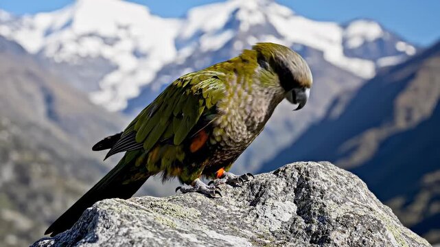 Keel-billed parrot on a rock.