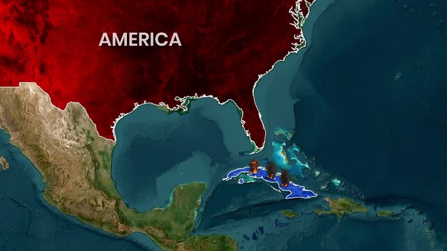 Animated Map of Missile Launch Between America and Cuba During