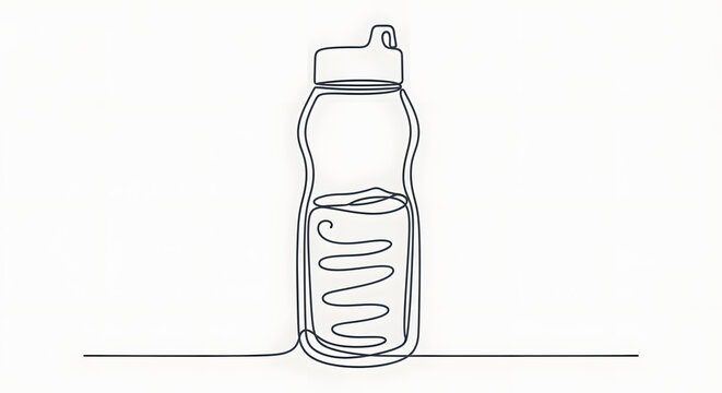 Baby Bottle on Line Drawing