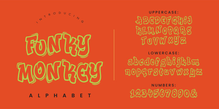 Funky Monkey Playful Retro Alphabet Font Colorful Decorative Typography Poster Collection
