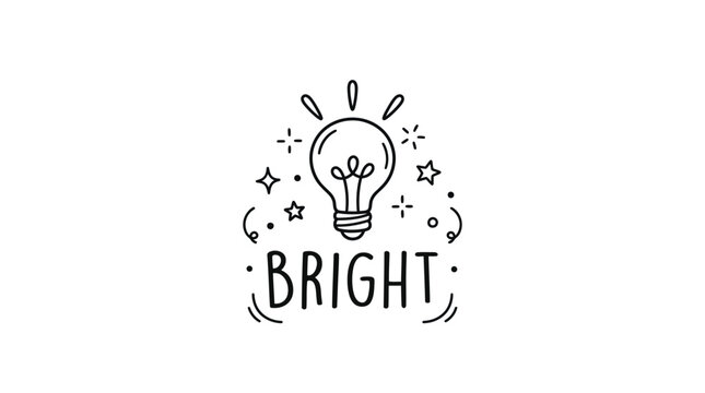 Bright light bulb with stars.