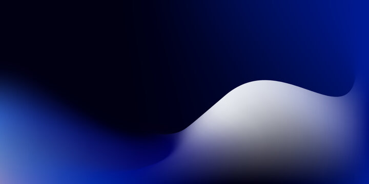 Abstract Bright Blue Glow with Soft White Gradient Fade on Dark Style Background. Symbolizing cyber aesthetics, luminous energy, sleek visual flow and futuristic digital innovation