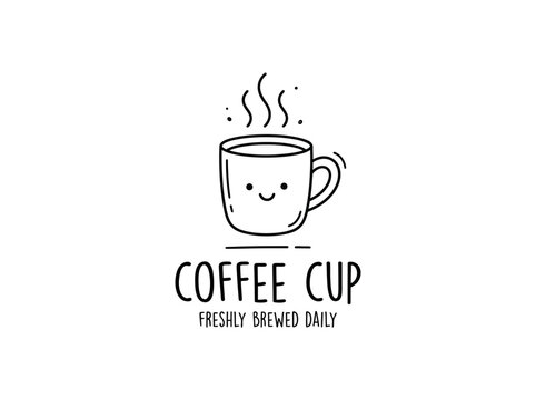 Smiling Coffee Cup with Steam Rising.