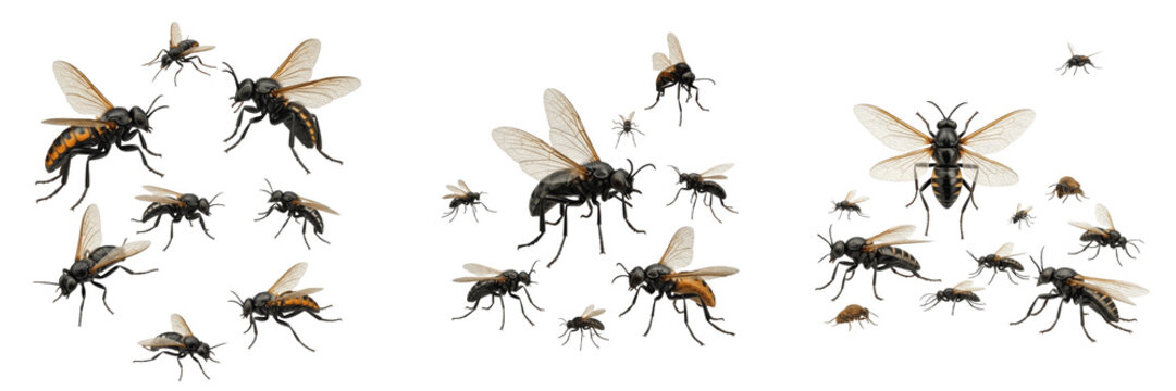 Swarm of insects loose floating cluster, Chironomus riparius, non-biting midge sparse airborne aggregation flight lines, farm drainage pond mating cloud tracker layout index profile card resource