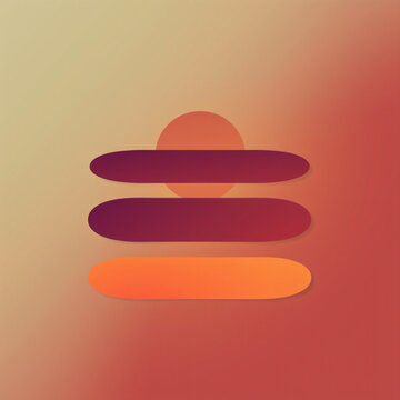 soft minimalist shapes three simple stacked oblong shapes warm gradient colors sunset palette purely abstract fluid design