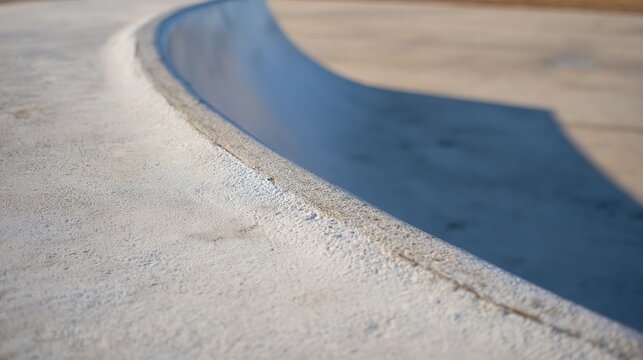 Steep arced parabola of velodrome track, minimalist wood structure side view, pure geometric line